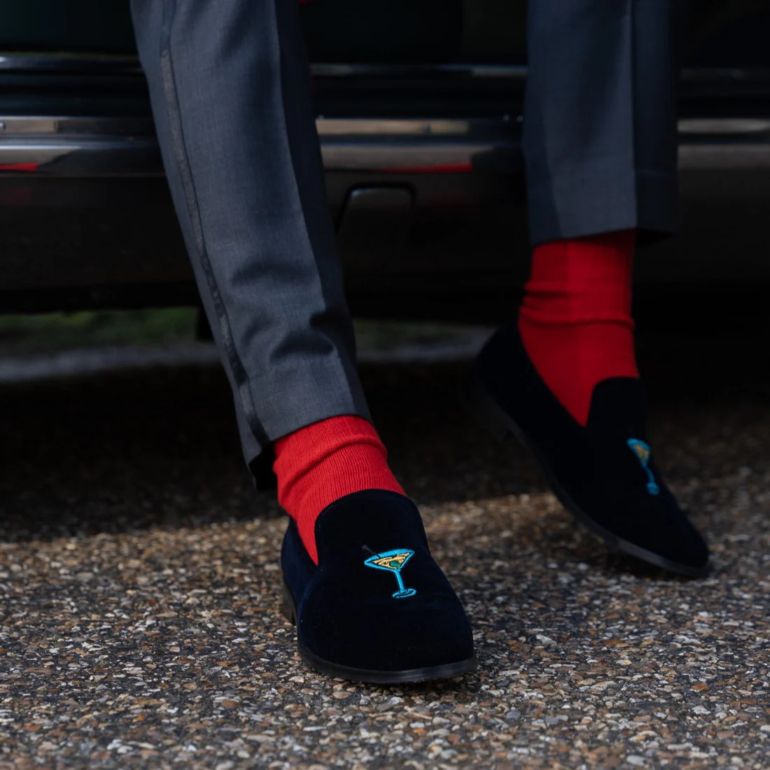 Men's Velvet Loafer/Slipper Shoe - Martini Time - Image 5